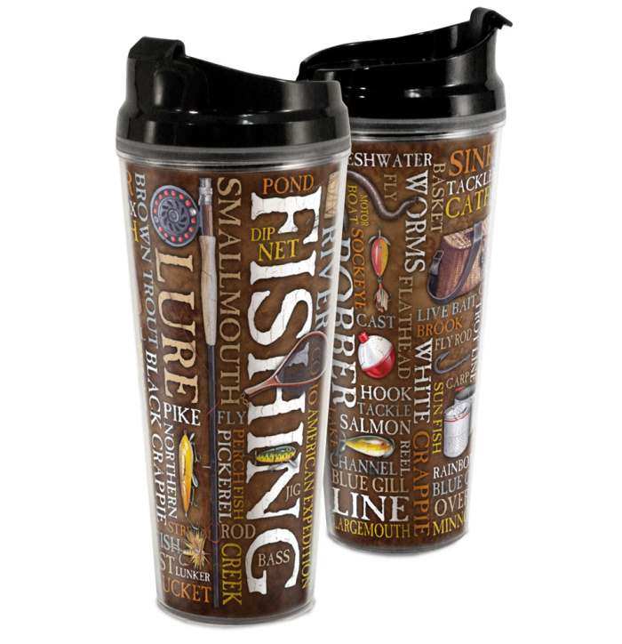 Word Design Tall Tumbler 24 oz. Fishing 2/PAK